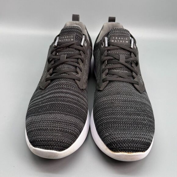 TravisMathew The Daily Pro Men's 13 Black Knit Hybrid Golf Shoes Arch Support - Picture 2 of 10